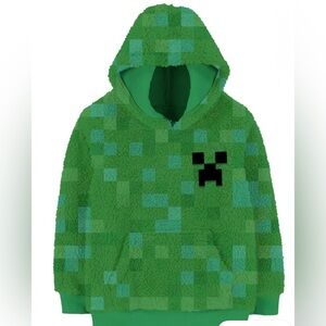 Minecraft, Boys' & Big Boys' Hooded Woobie, Creeper Face Pop, Sizes 4-5 XS size